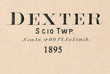 1895 Map of Dexter Washtenaw County Michigan