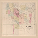1895 Map of Howell Livingston County Michigan