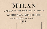 1895 Map of Milan Washtenaw County Michigan