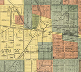 1895 Map of Owosso Shiawassee County Michigan