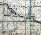 1844 Map of Washtenaw County Michigan
