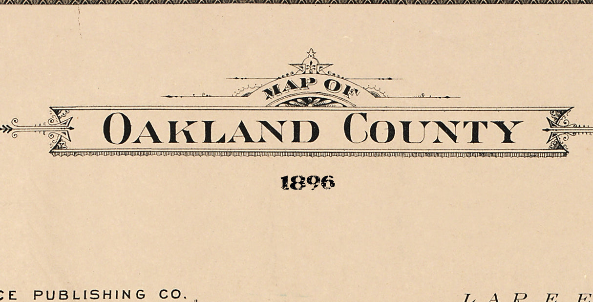 1896 Map of Oakland County Michigan