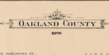 1896 Map of Oakland County Michigan