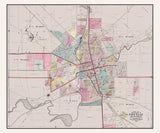 1896 Map of Pontiac Oakland County Michigan