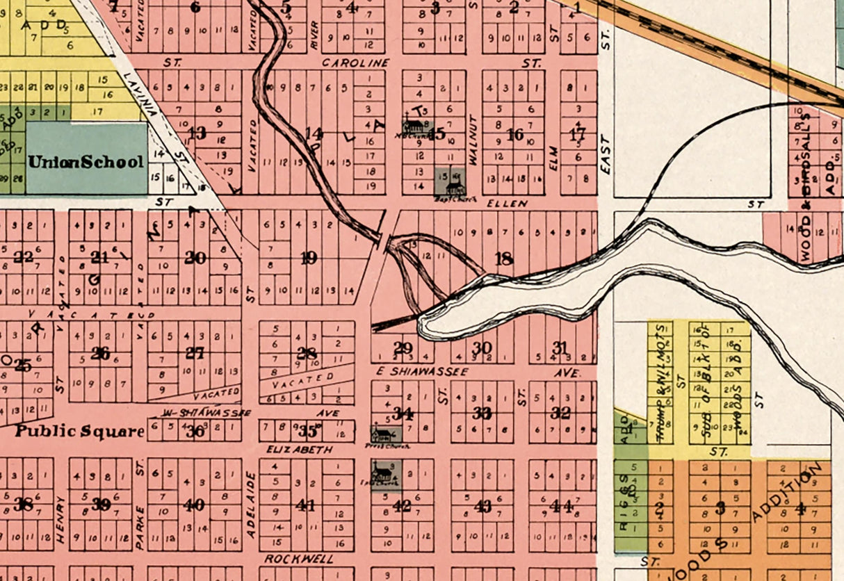 1899 Map of Fenton Genesee County Michigan