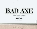 1904 Map of Bad Axe Huron County Michigan