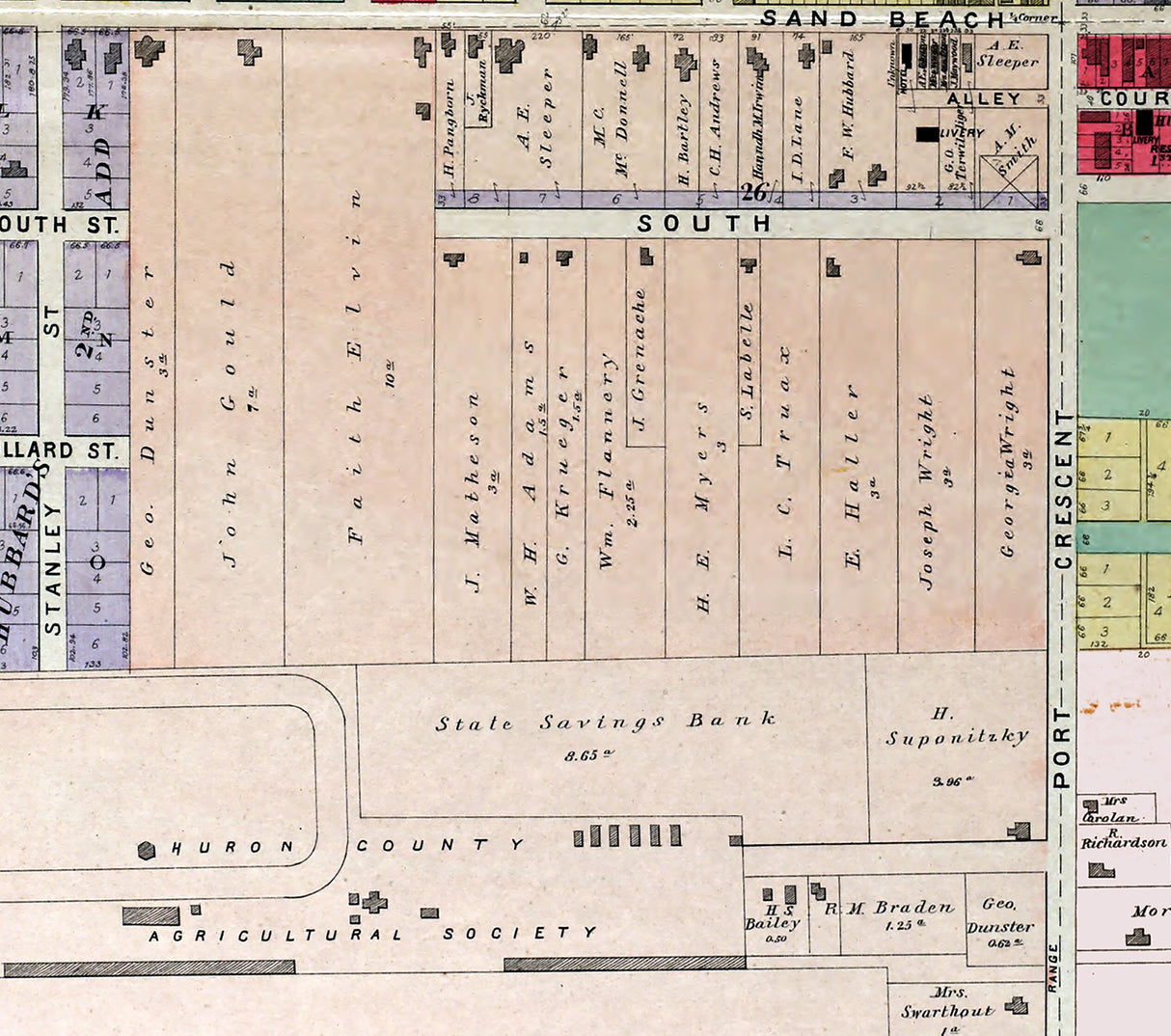 1904 Map of Bad Axe Huron County Michigan