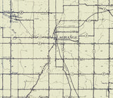 1909 Map of LaGrange County Indiana
