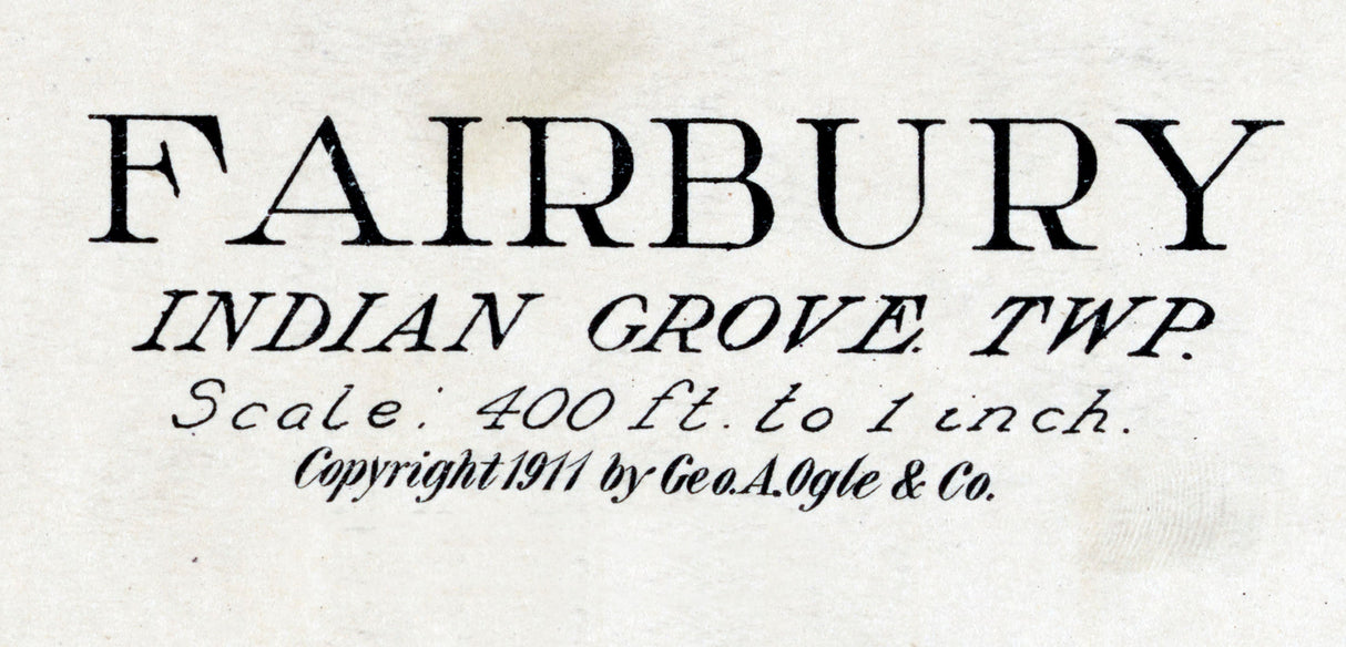 1911 Map of Fairbury Livingston County Illinois
