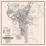 1866 Map of Zanesville Muskingum County Ohio