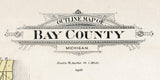 1916 Map of Bay County Michigan