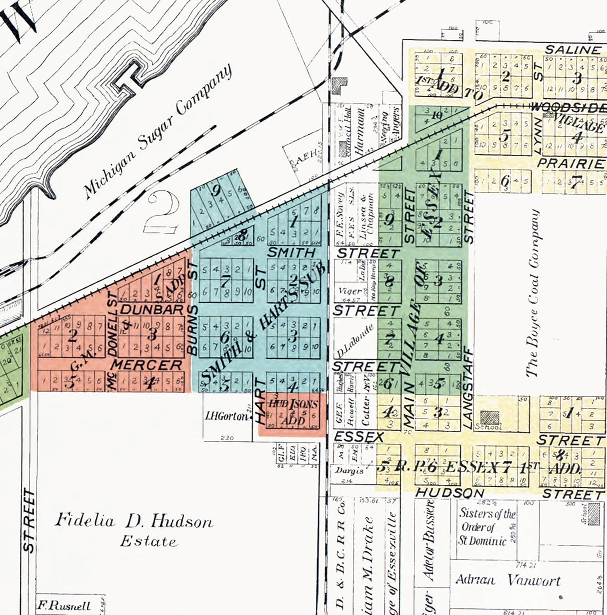 1916 Map of Essexville Bay County Michigan