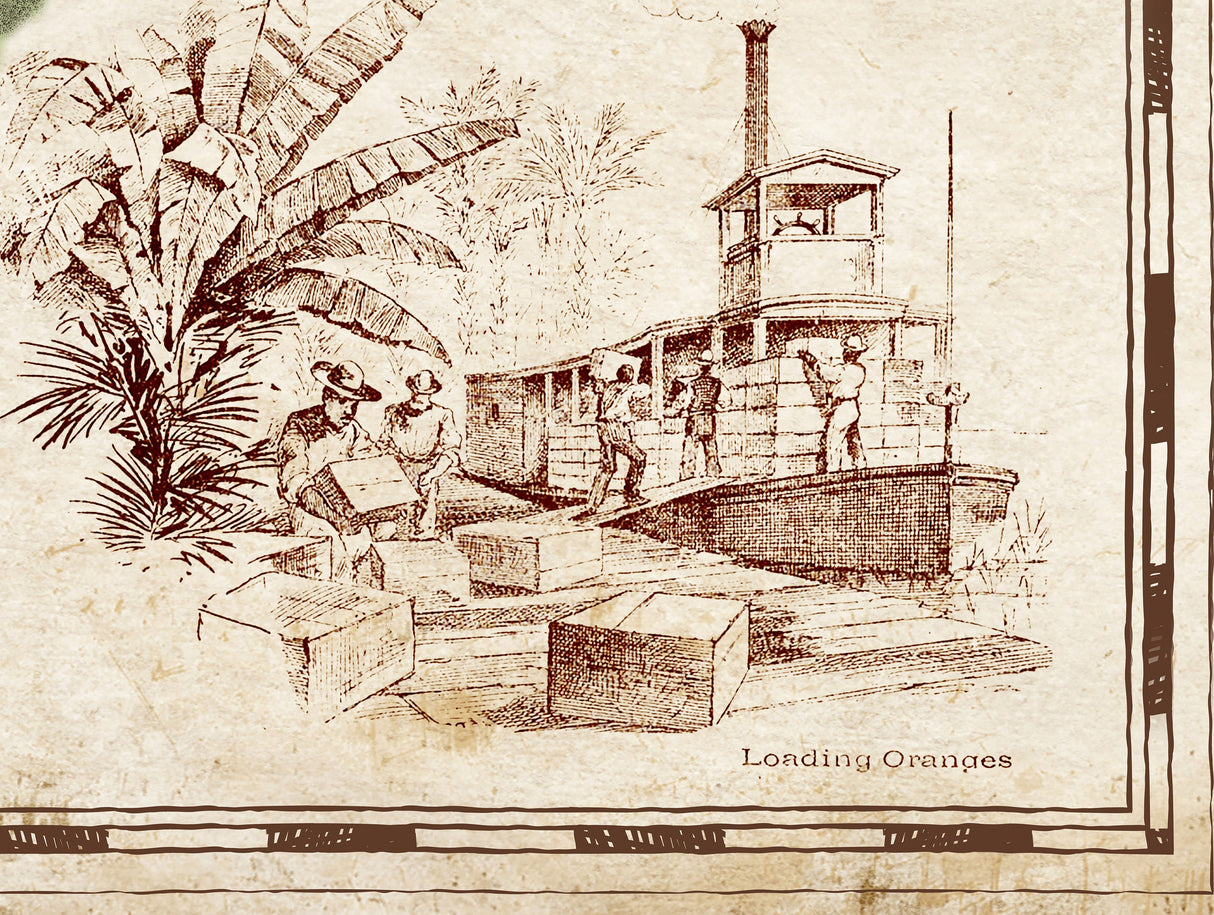1884 Map of the Saint Johns River Florida
