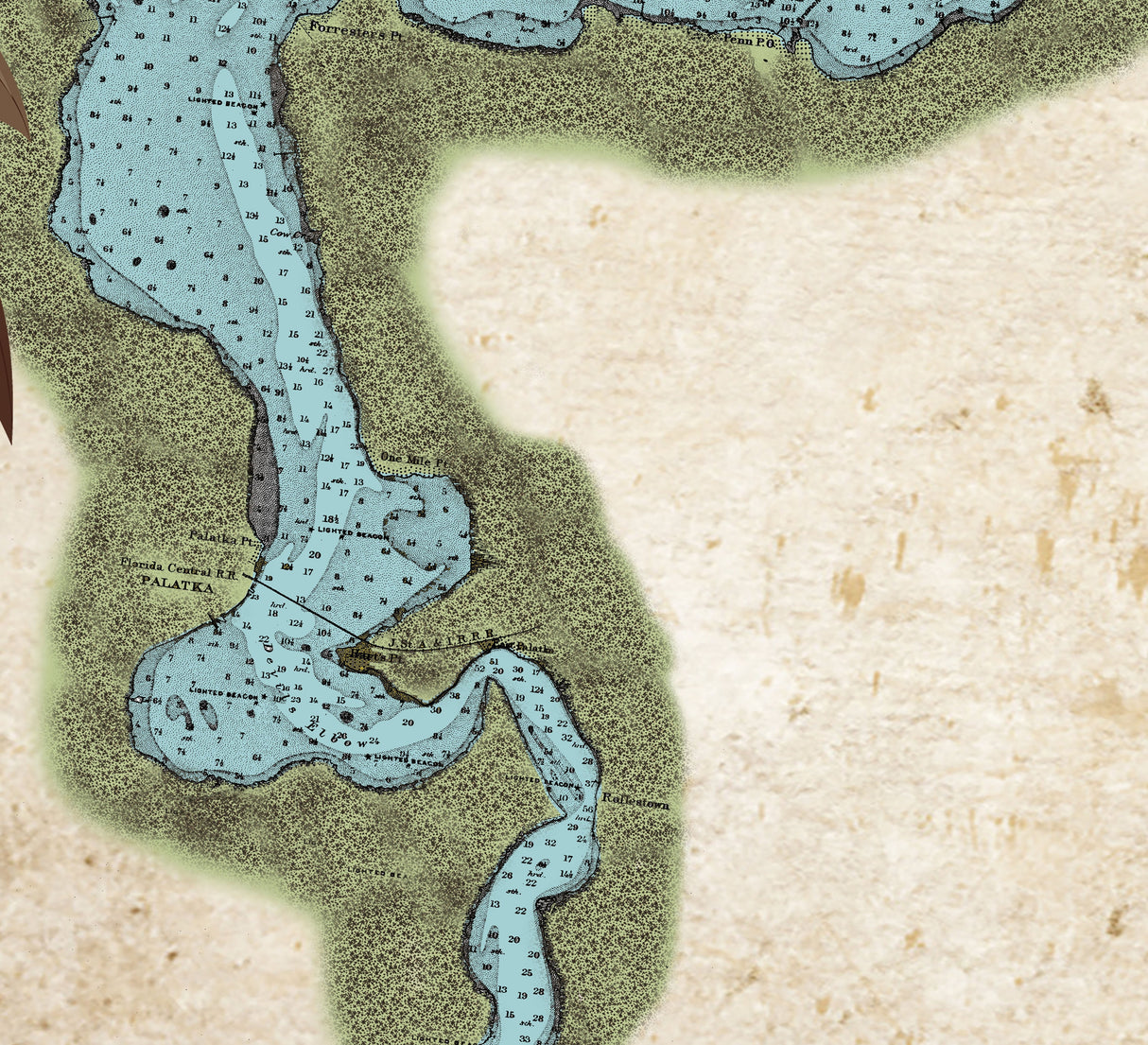 1884 Map of the Saint Johns River Florida