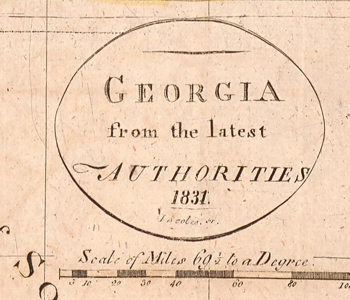1831 Map of Southern Georgia Showing Indian Lands