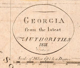 1831 Map of Southern Georgia Showing Indian Lands