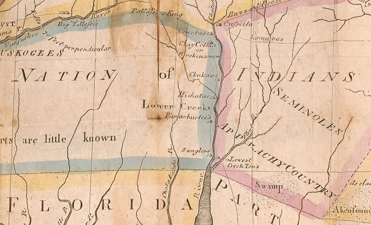 1831 Map of Southern Georgia Showing Indian Lands