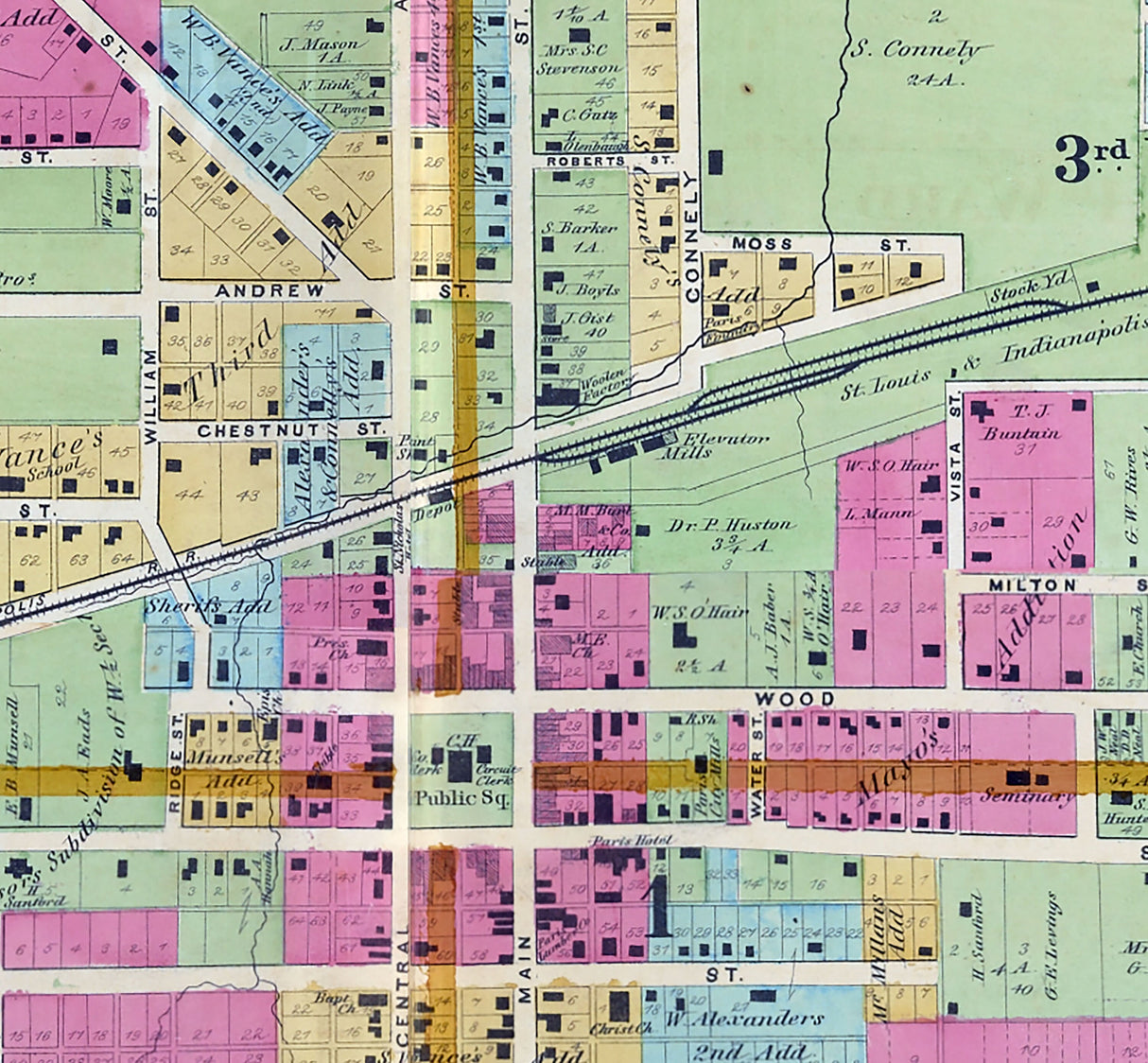 1870 Map of Paris Edgar County Ohio
