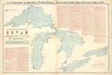 1894 Map of Great Lakes Wreck Locations