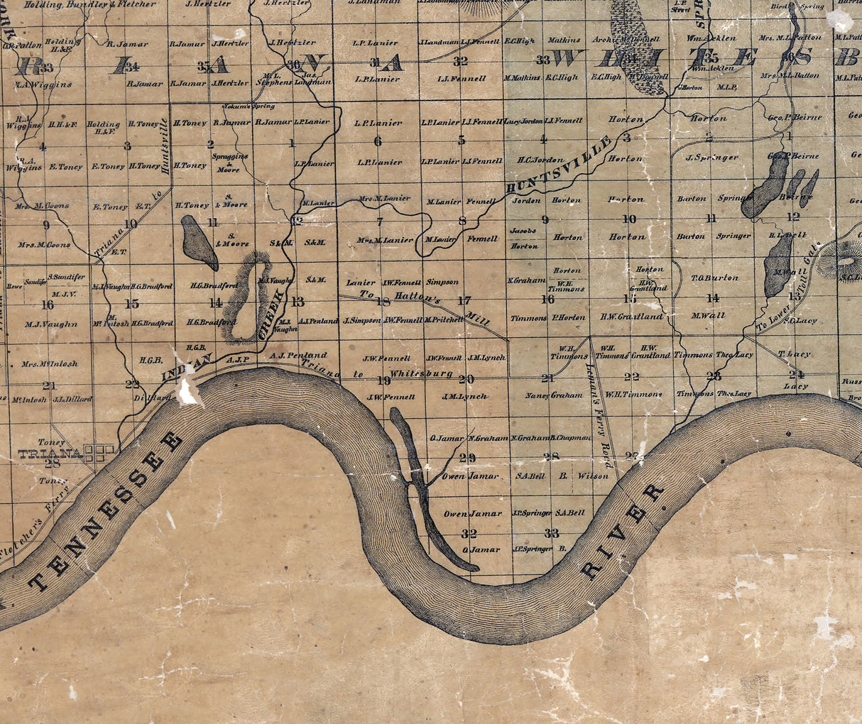 1875 Map of Madison County Alabama