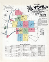 1898 Town Map of Huntsville Madison County Alabama