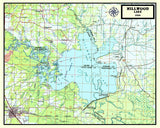 1986 Map of Millwood Lake Arkansas Ben Lomond Paraloma Brownstown