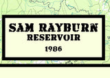 1986 Map of Sam Rayburn Reservoir Texas