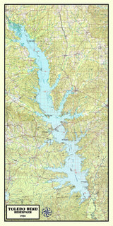 1986 Map of Toledo Bend Reservoir Texas and Louisiana