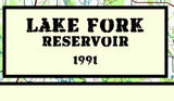 1991 Map of Lake Fork Reservoir Texas