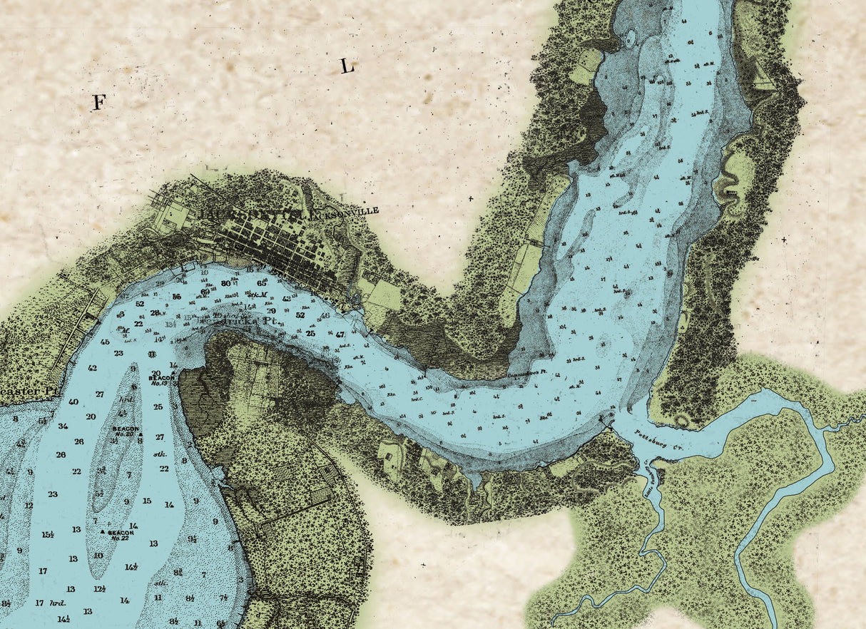 1884 Map of the Saint Johns River Florida