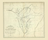 1824 Map of Cherokee and Creek Indians In Georgia and Alabama