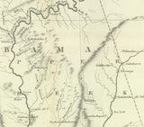 1824 Map of Cherokee and Creek Indians In Georgia and Alabama