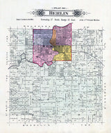 1901 Map of Berlin Township Green Lake County Wisconsin