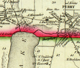 1853 Map of Silver Lake New York Wyoming County