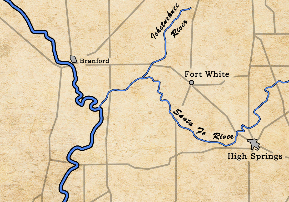 Map of The Suwannee River Florida