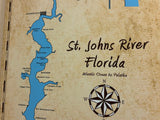 Map of the Saint Johns River to Palatka Florida - Framed