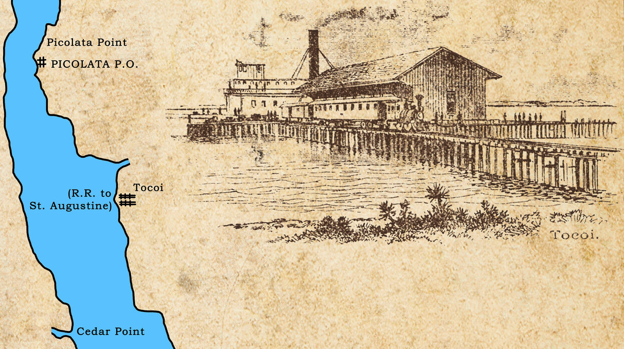 Map of the Saint Johns River to Palatka Florida