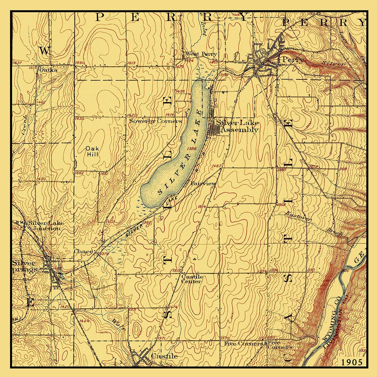 1905 Map of Silver Lake New York