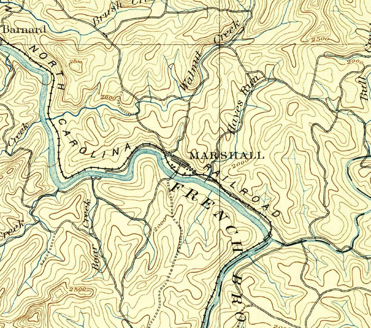 1894 Topo Map of Asheville North Carolina Quadrangle