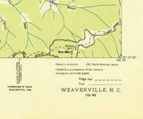 1936 Topo Map of Weaverville North Carolina