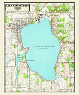 1962 Map of Lake Maxinkuckee Indiana