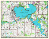 1980 Map of Webster Lake Indiana