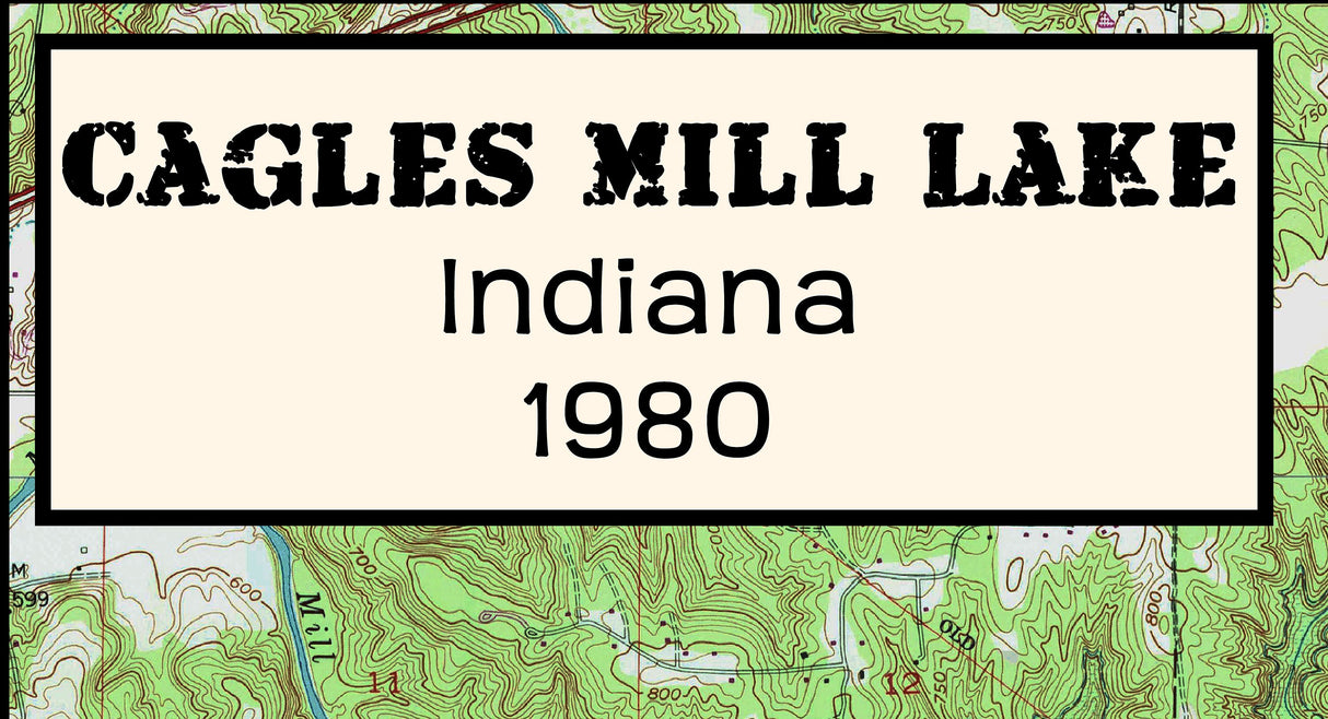 1980 Map of Cagles Mill Lake Indiana