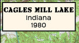 1980 Map of Cagles Mill Lake Indiana