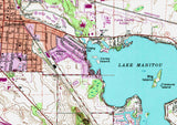 1980 Map of Lake Manitou Indiana