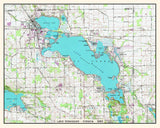 1980 Map of Lake Wawasee Indiana