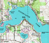 1980 Map of Tippecanoe Lake Indiana