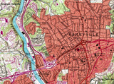 1980 Map of Asheville North Carolina and the French Broad River