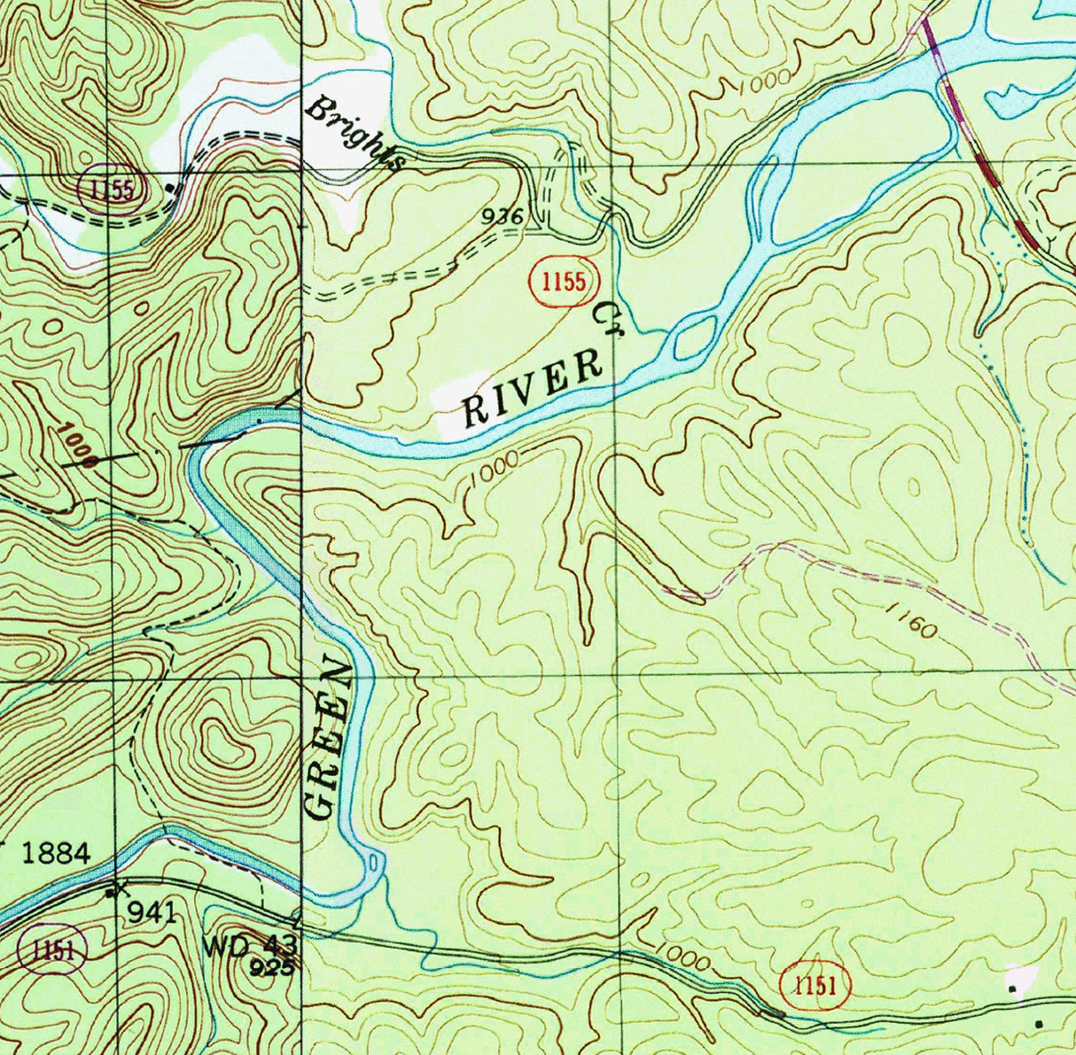 1980 Map of Lake Adger Polk County North Carolina