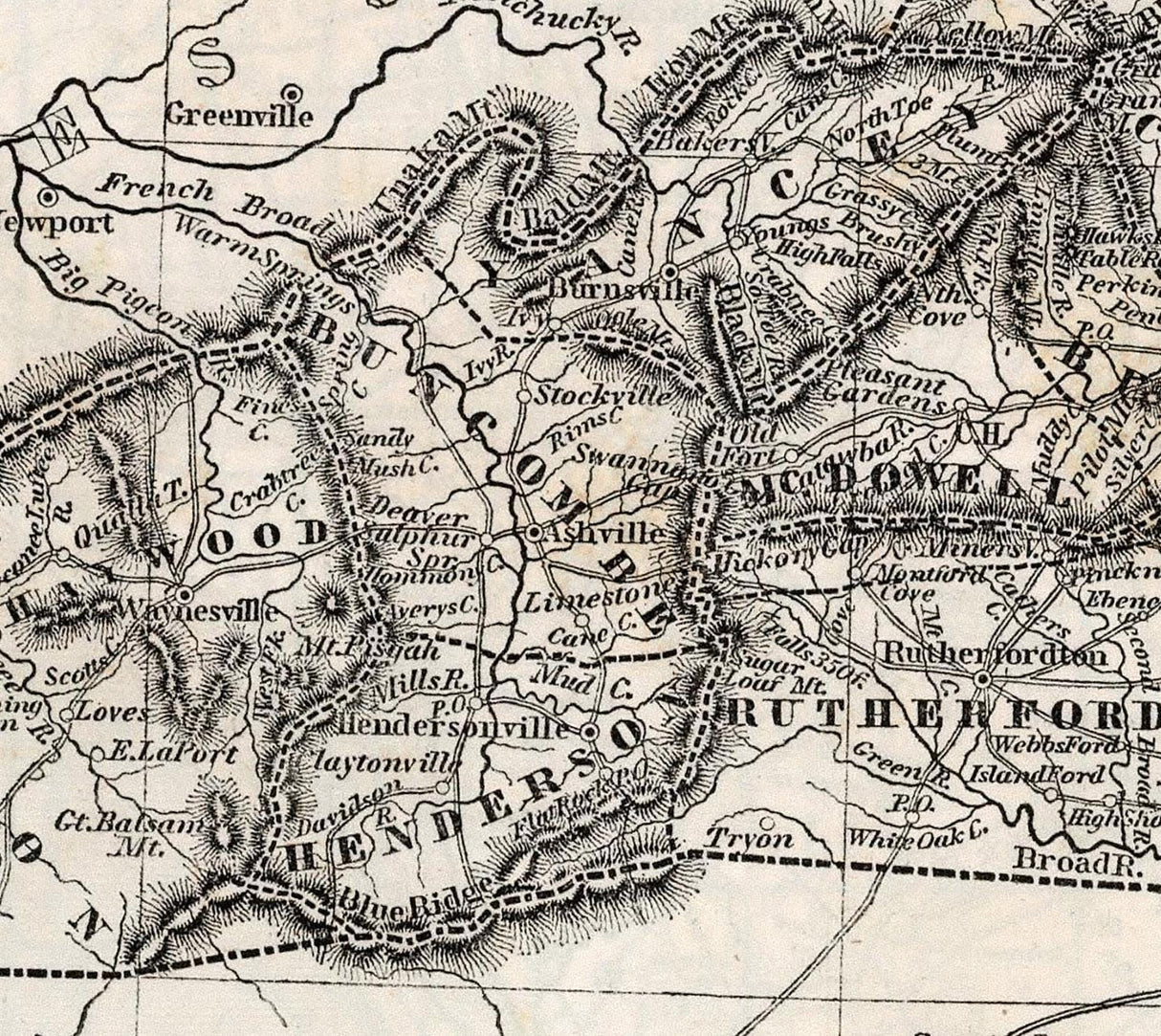 1843 Map of North Carolina